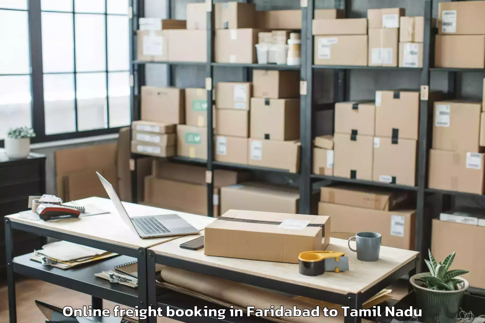 Trusted Faridabad to Thirumayam Online Freight Booking